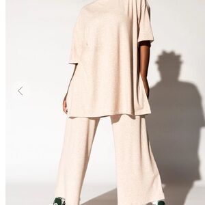 Lex Ribbed Playsuit in Oatmeal